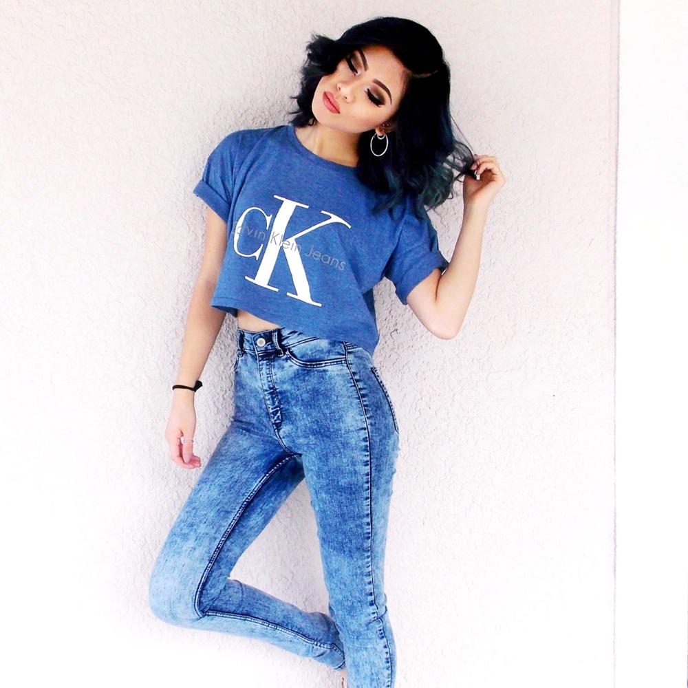 Calvin Klein Blue Crop Top